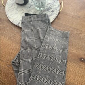 H&M Gray Dress Pants Classic Plaid Pattern